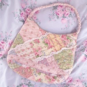 Vintage Floral Shabby Chic Quilt Bag